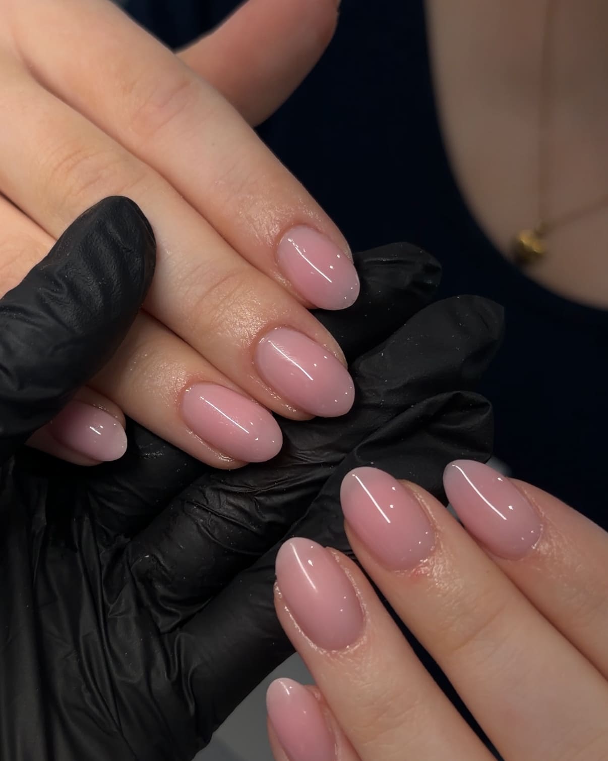 Almond nude gel nails