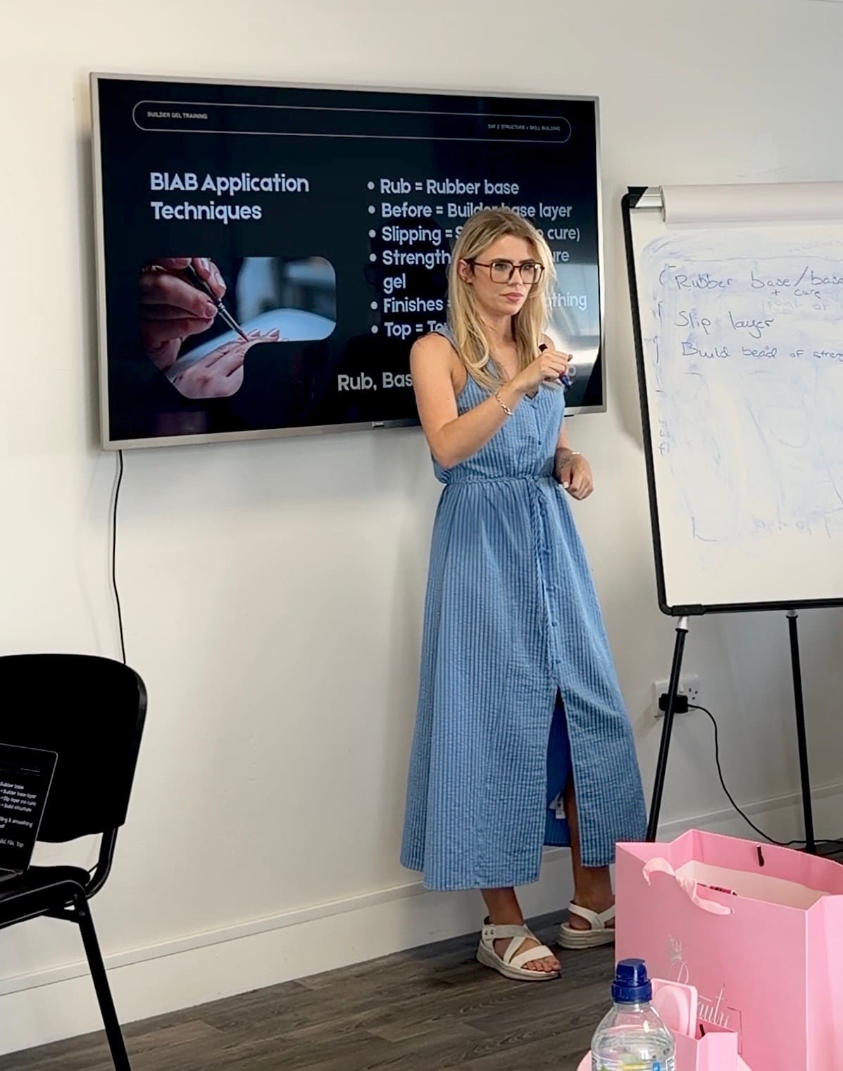 Kelly teaching apex placement to students at the academy